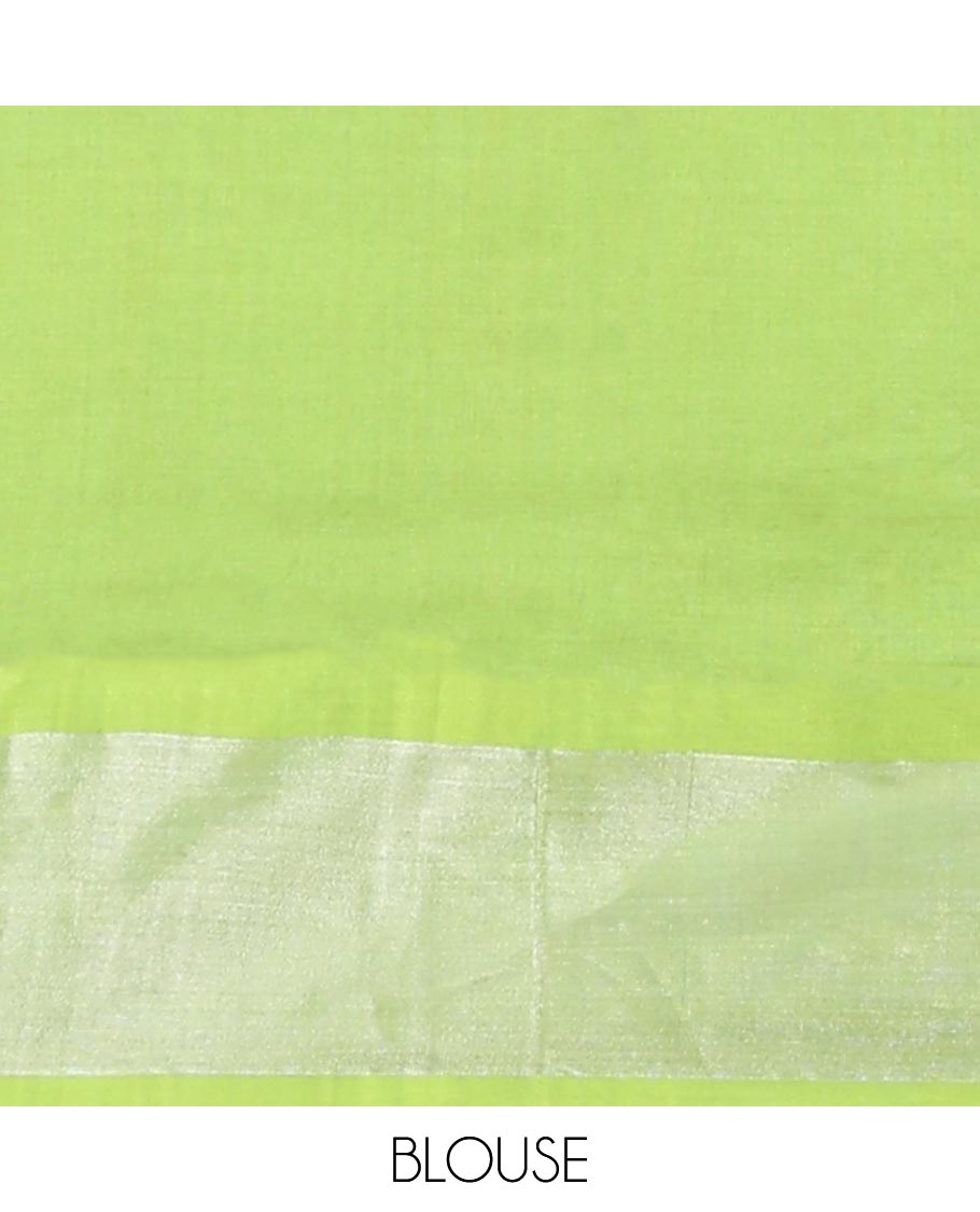 Pink kupadam cotton saree with zari buttas, contrast plain border & pallu of intricate designs