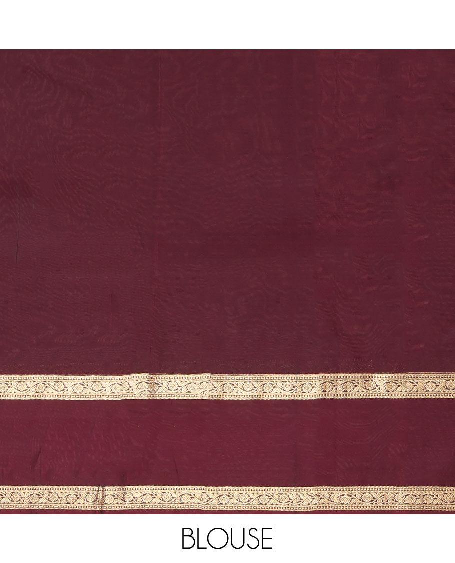 Blue Vasundhara Lite Silk Mix Saree, Adorned with Zari Buttas, a Contrast Rettai Pettu Border, Jaal Pallu, and Contrast Blouse