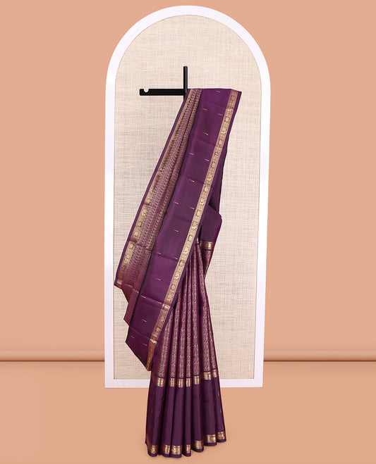 Purple Kanchipuram Chettinad Saree