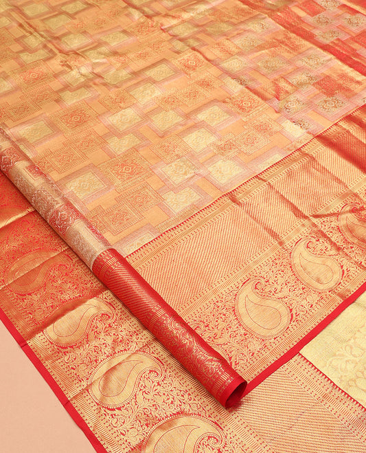 Red Kanchipuram Tissue Silk Saree