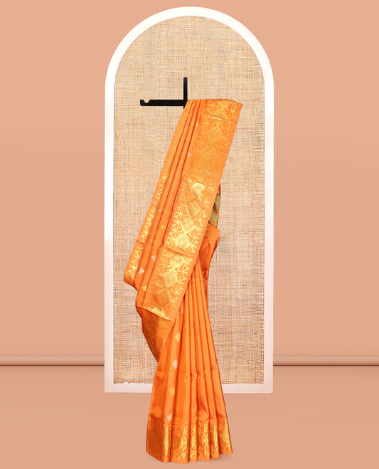 Orange Venkatagiri Silk Saree