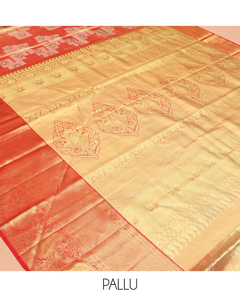 Red Kanchipuram Tissue Silk Saree