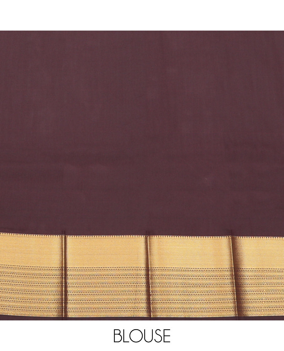 Coffee Brown Budget Silk Saree Features Zari Buttas, Getti Zari Border, Grand Pallu, a Matching Blouse