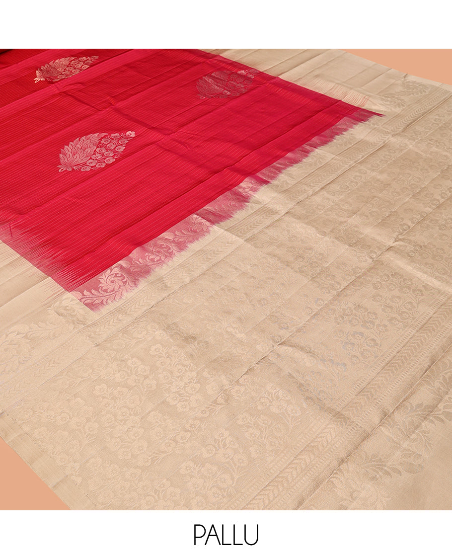 Red Mayuri Soft Silk Saree