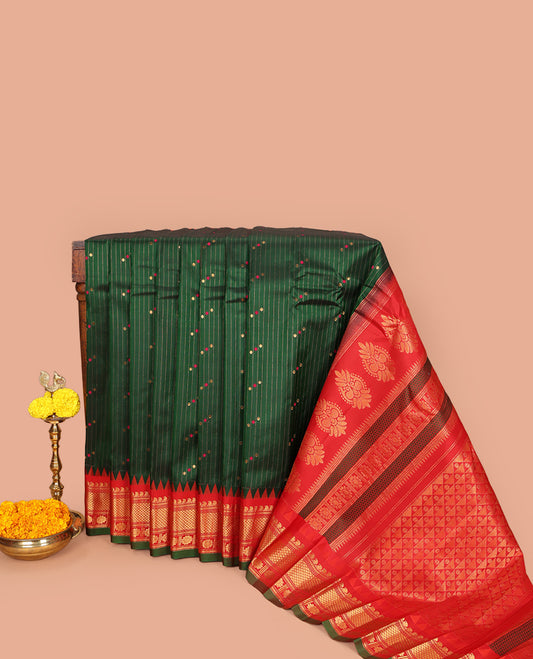 Green Gadwal Silk Saree