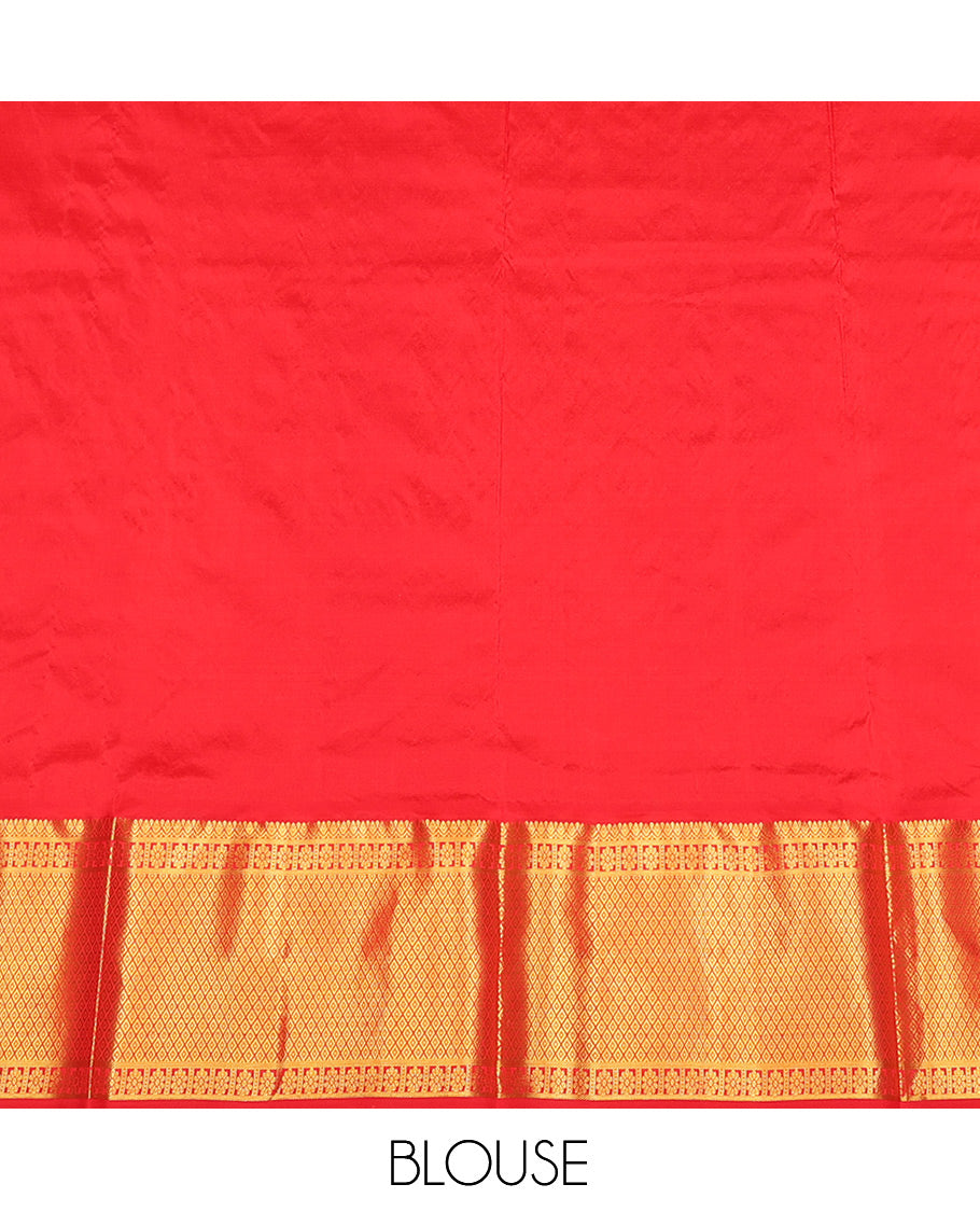 Orange Pure-Silk Half-Saree
