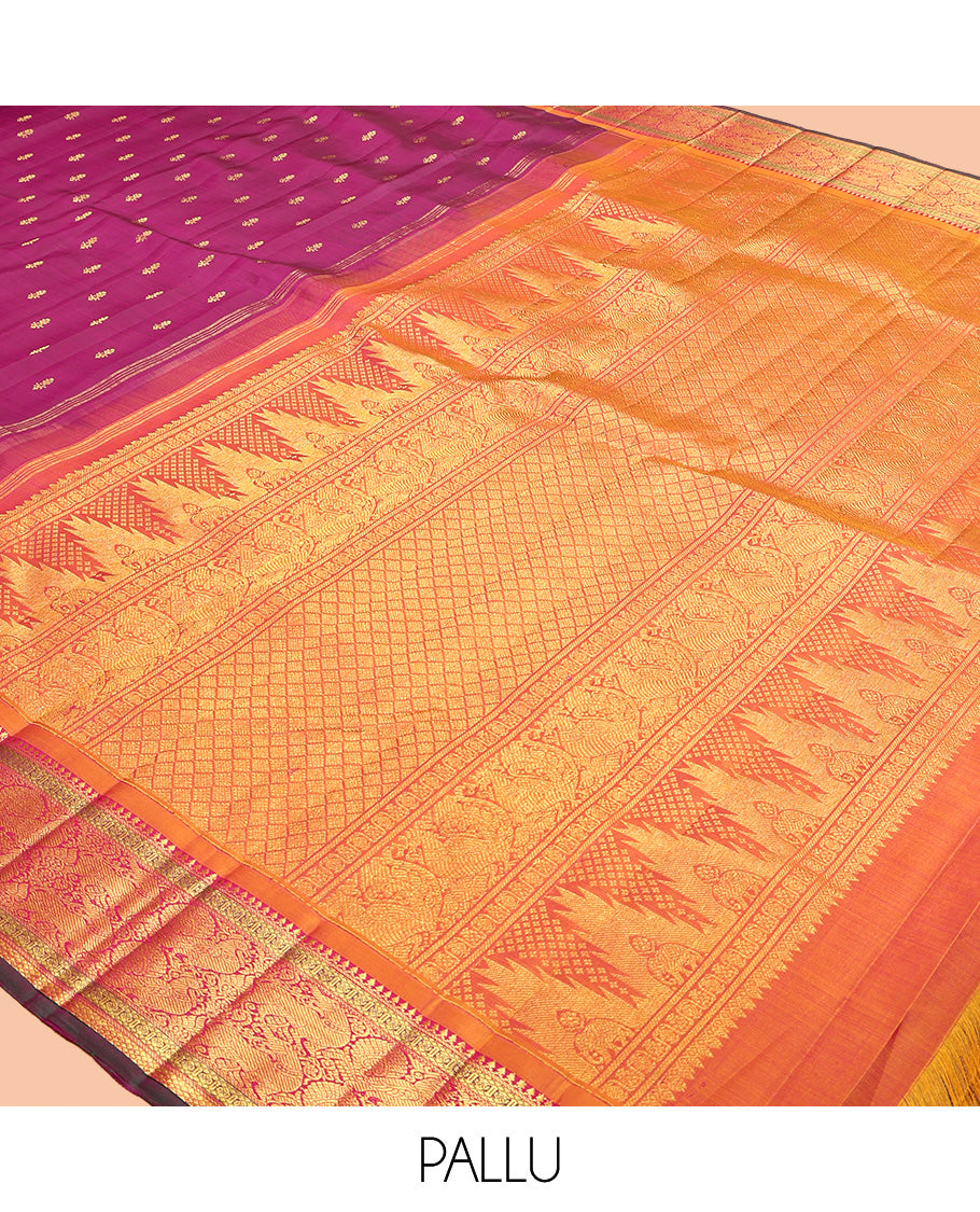 Purple Kanchipuram Silk Saree