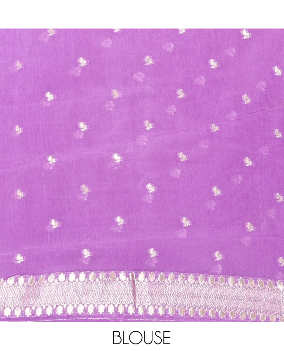 Purple Plain Viscose Georgette Saree