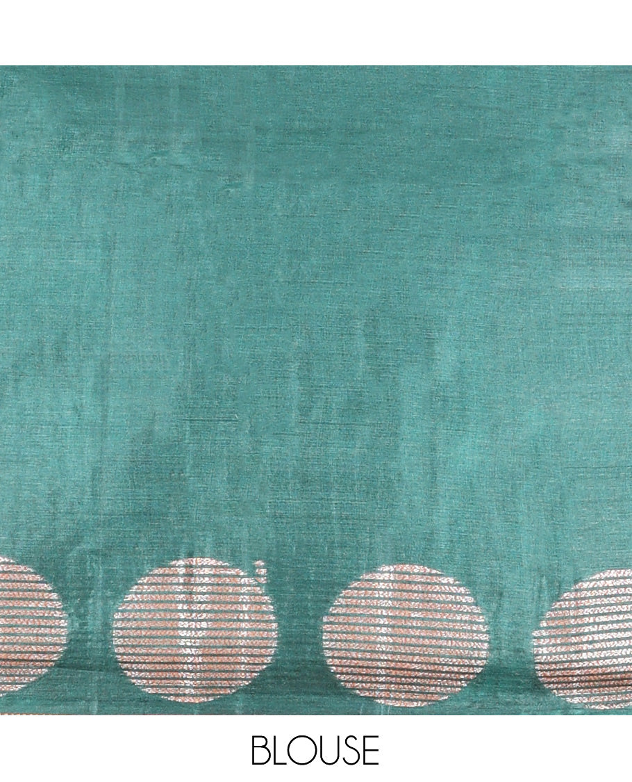 Green Tussar Silk Saree