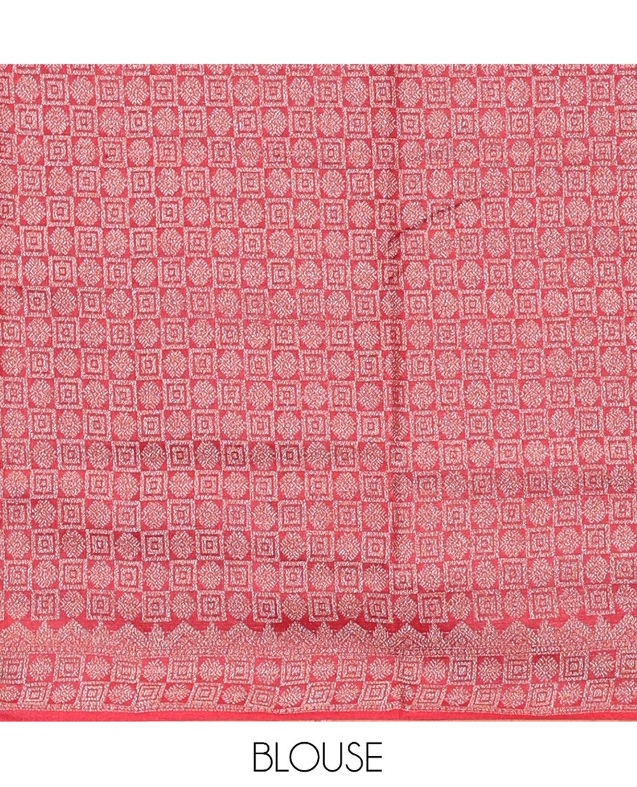 Red Tussar Silk Saree