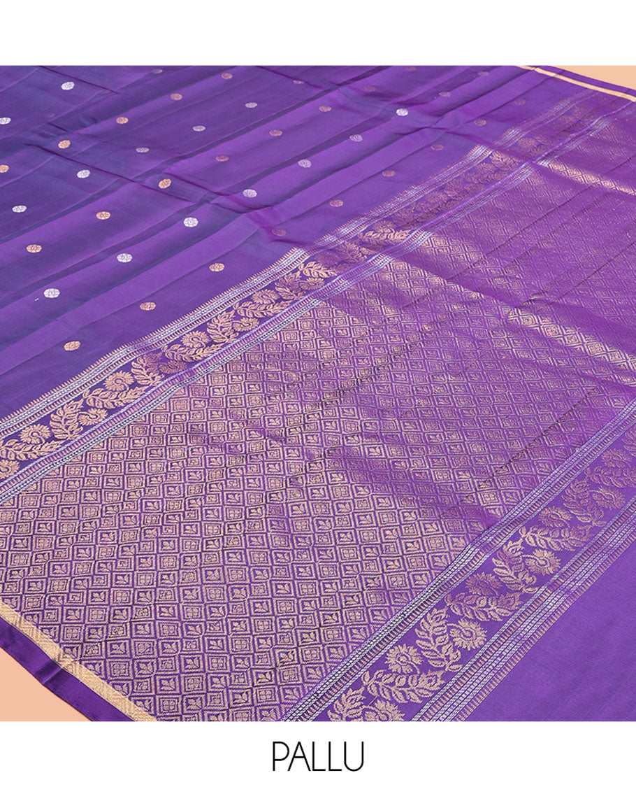 Violet Intricate Design Mayuri Lite Silk Mix Saree