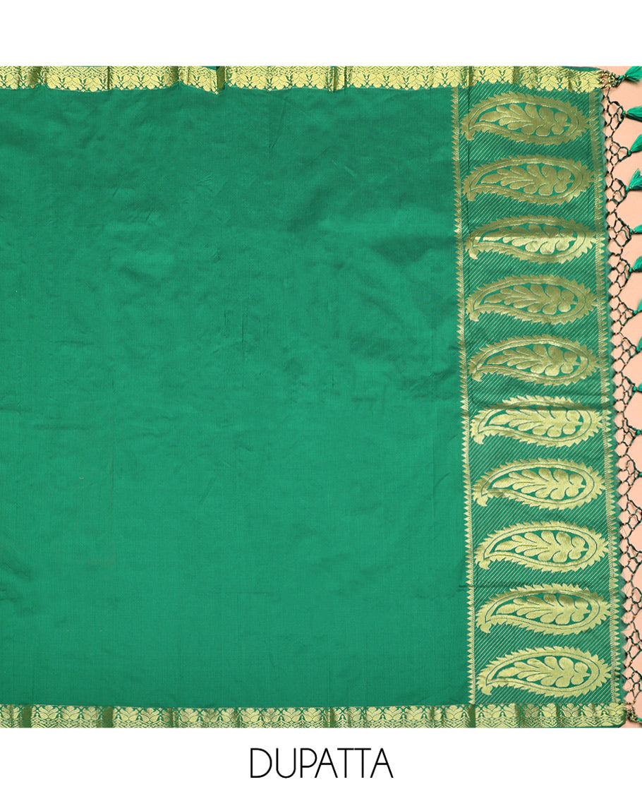 Pink Art Silk Half-Saree