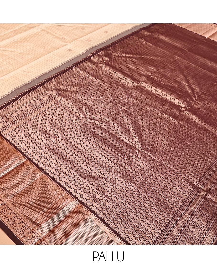 Off-White and Brown Vasundhara Silk Saree