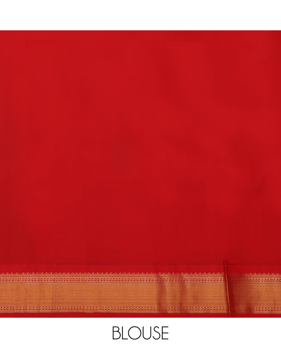 Blue Budget Silk saree, Adorned with Zari Buttas All Over Its Body, Complemented by Contrast Traditional Zari Designs Woven Border, Grand Pallu and Paired with a Contrast Blouse
