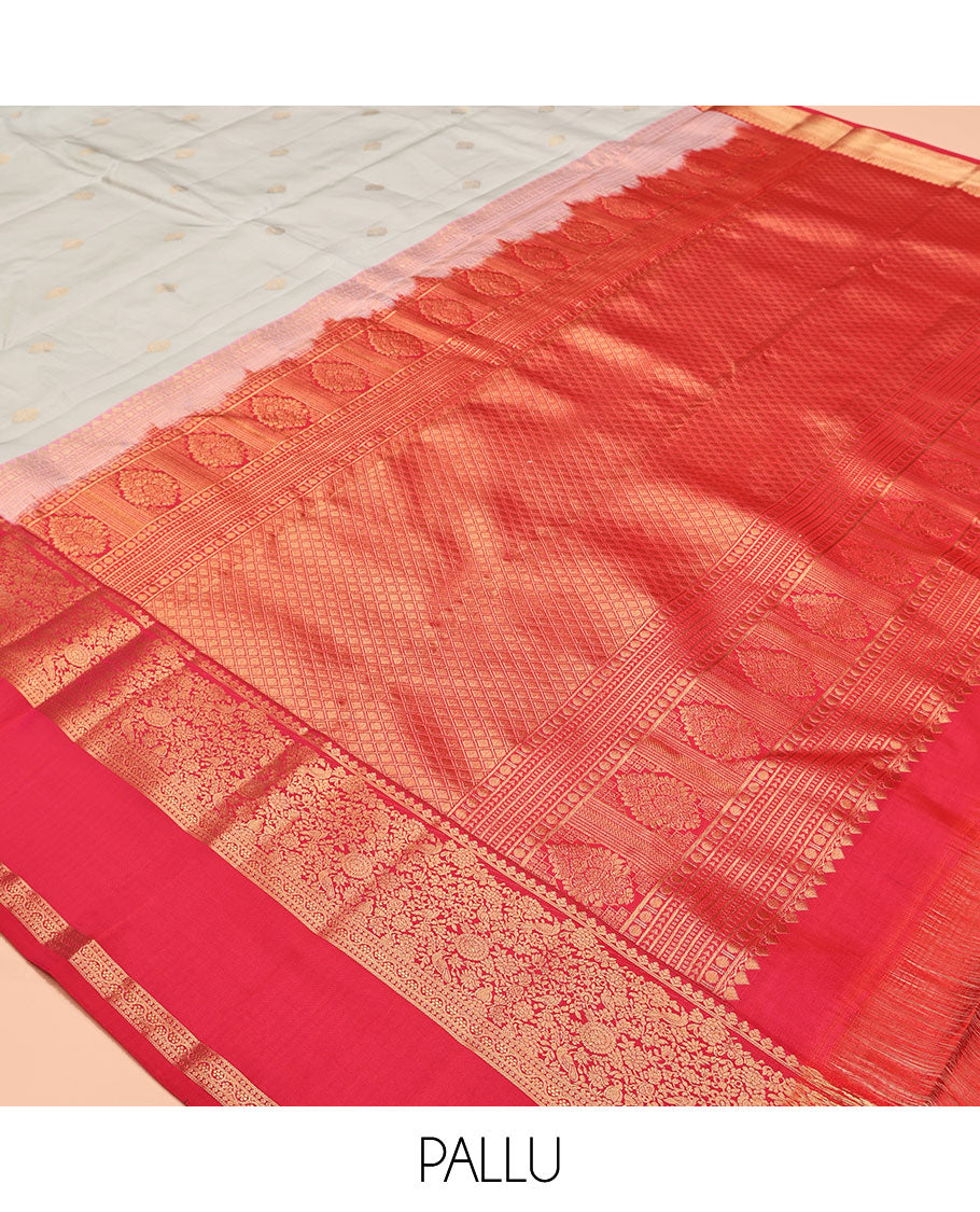 Baby Blue Vasundhara Lite Silk Mix Saree, Adorned with Zari Buttas, a Contrast Rettai Pettu Zari Border, Grand Jaal Pallu, and a Contrast Blouse