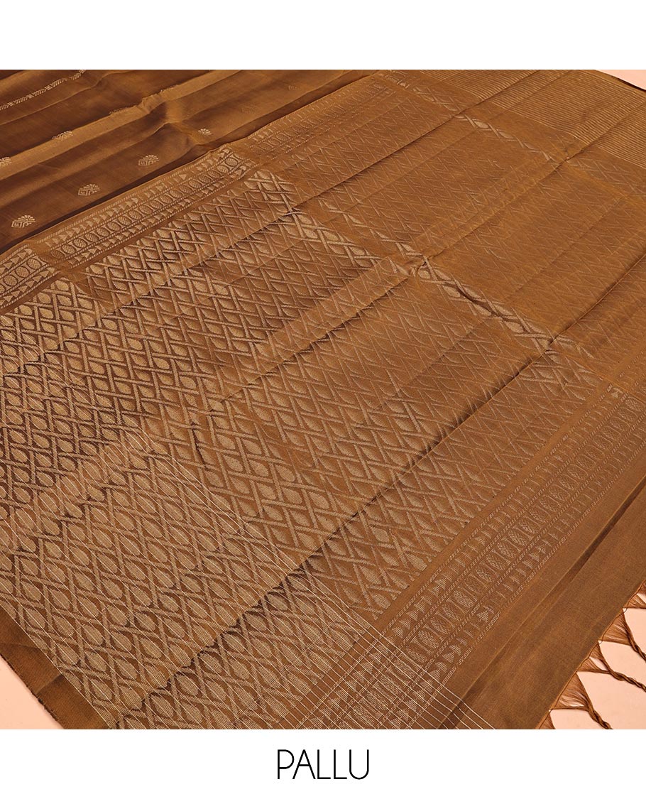 Brown Mayuri Lite Silk Mix Saree