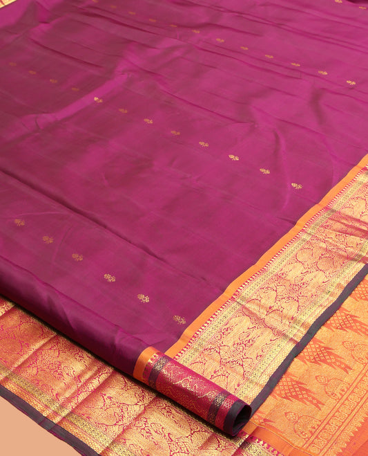 Purple Kanchipuram Silk Saree