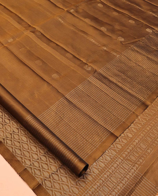 Brown Mayuri Lite Silk Mix Saree