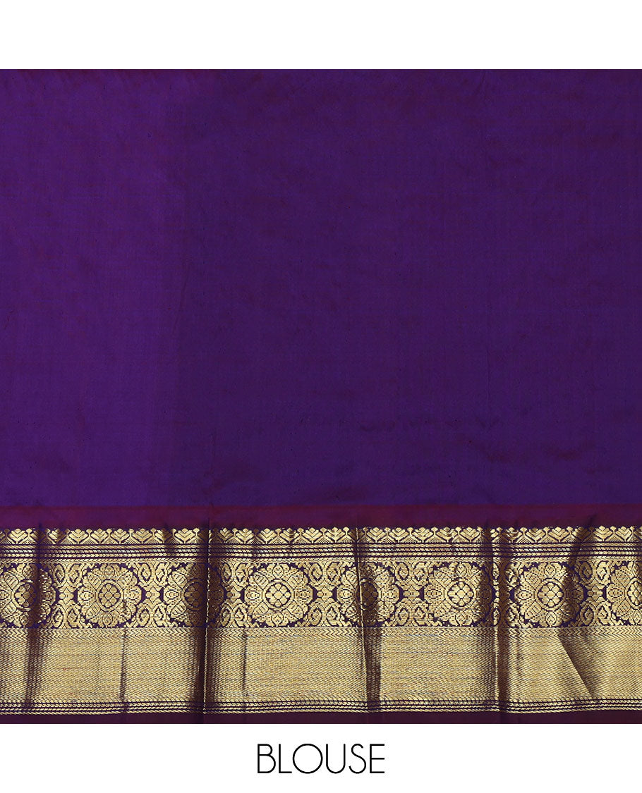 Pink Pure Silk Navarathna Pavadai Material Set