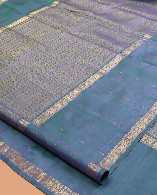 Blue Kanchipuram Chettinad Saree