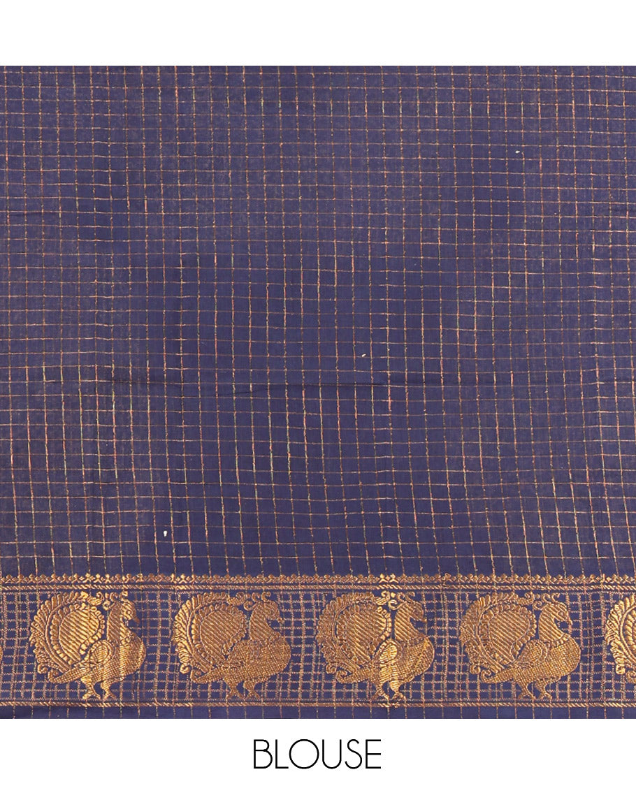 Dark Lavender Sungudi Cotton Half-Saree