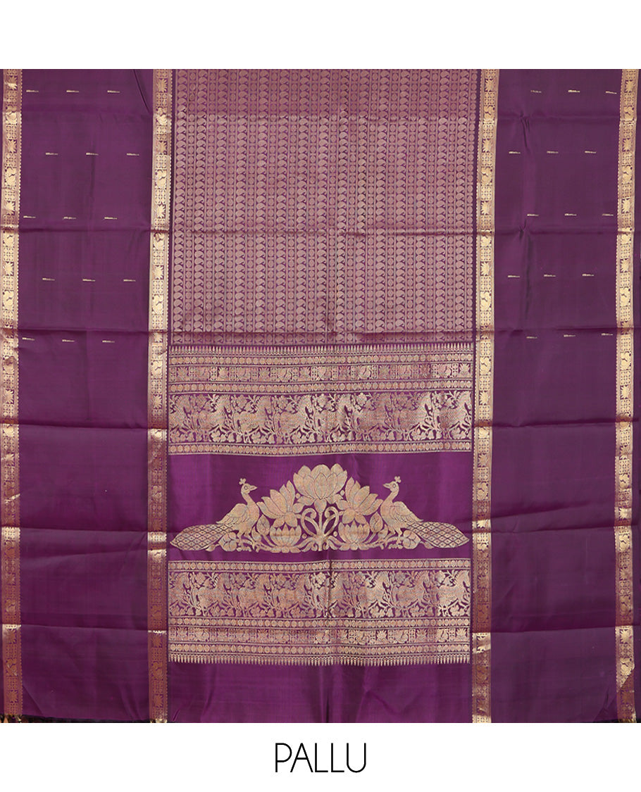 Purple Kanchipuram Chettinad Saree