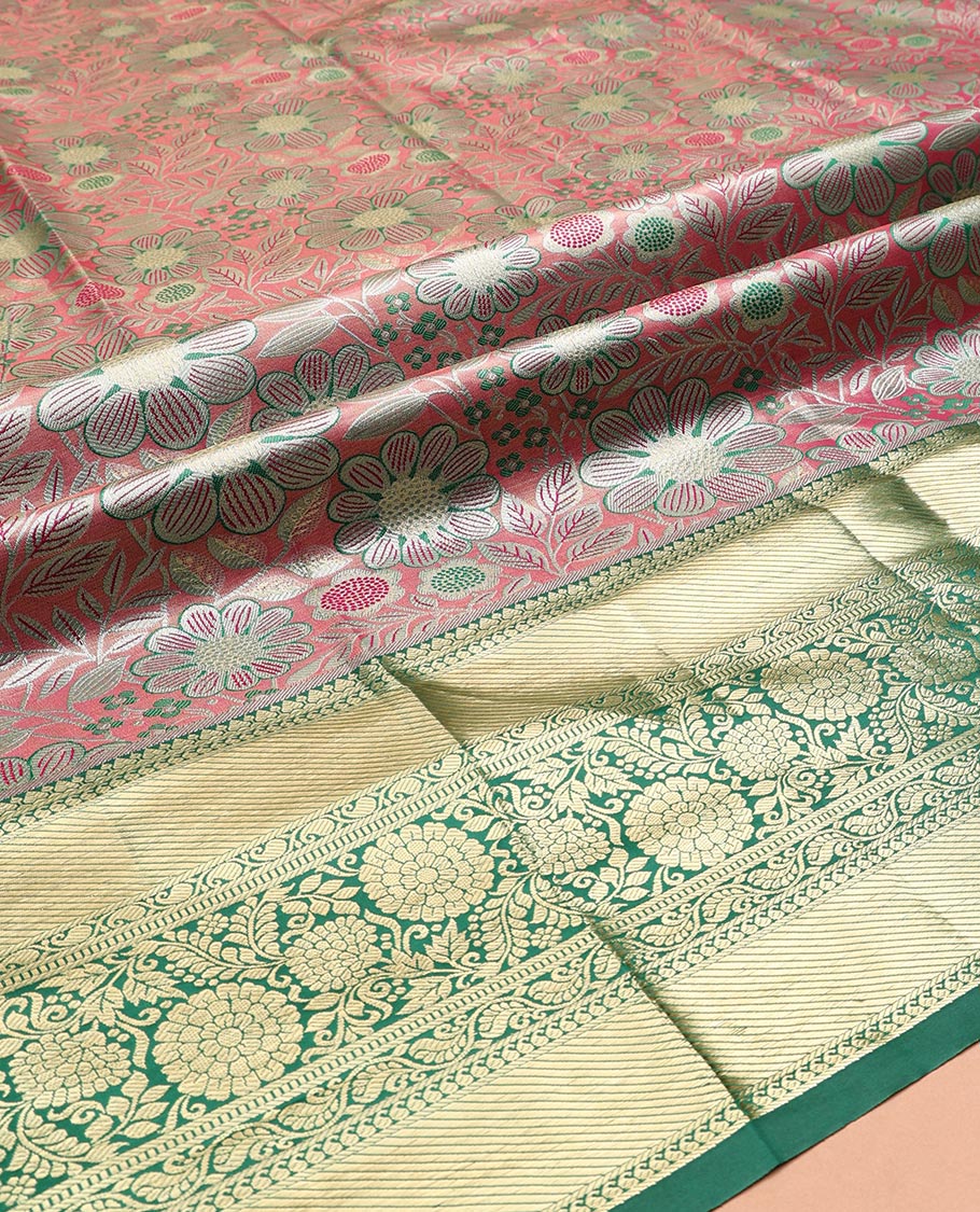 Pink Art Silk Half-Saree