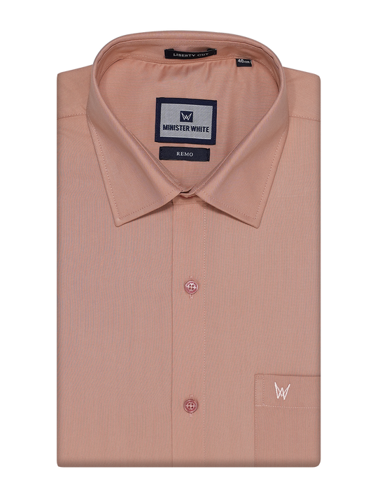 Mens Cotton Regular Fit Peach Colour Shirt Remo