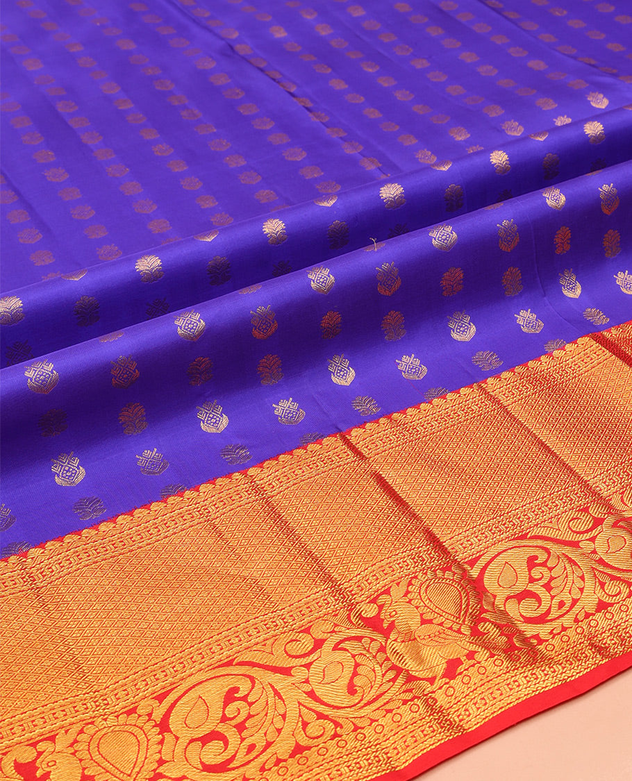 Violet Pure Silk Half Saree