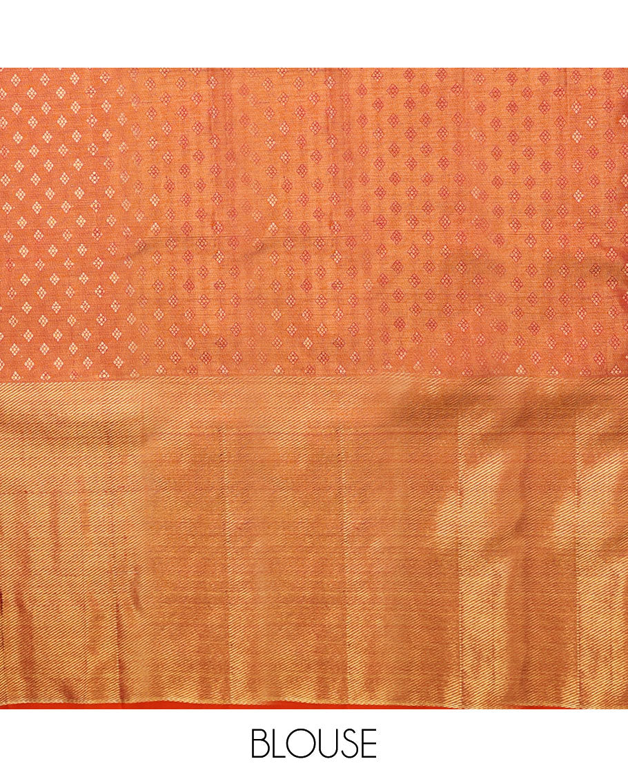 Pink floral jaal jacquard silk saree, contrast floral jaal & kili motifs meenakari zari border & kodi visiry & jaal pallu
