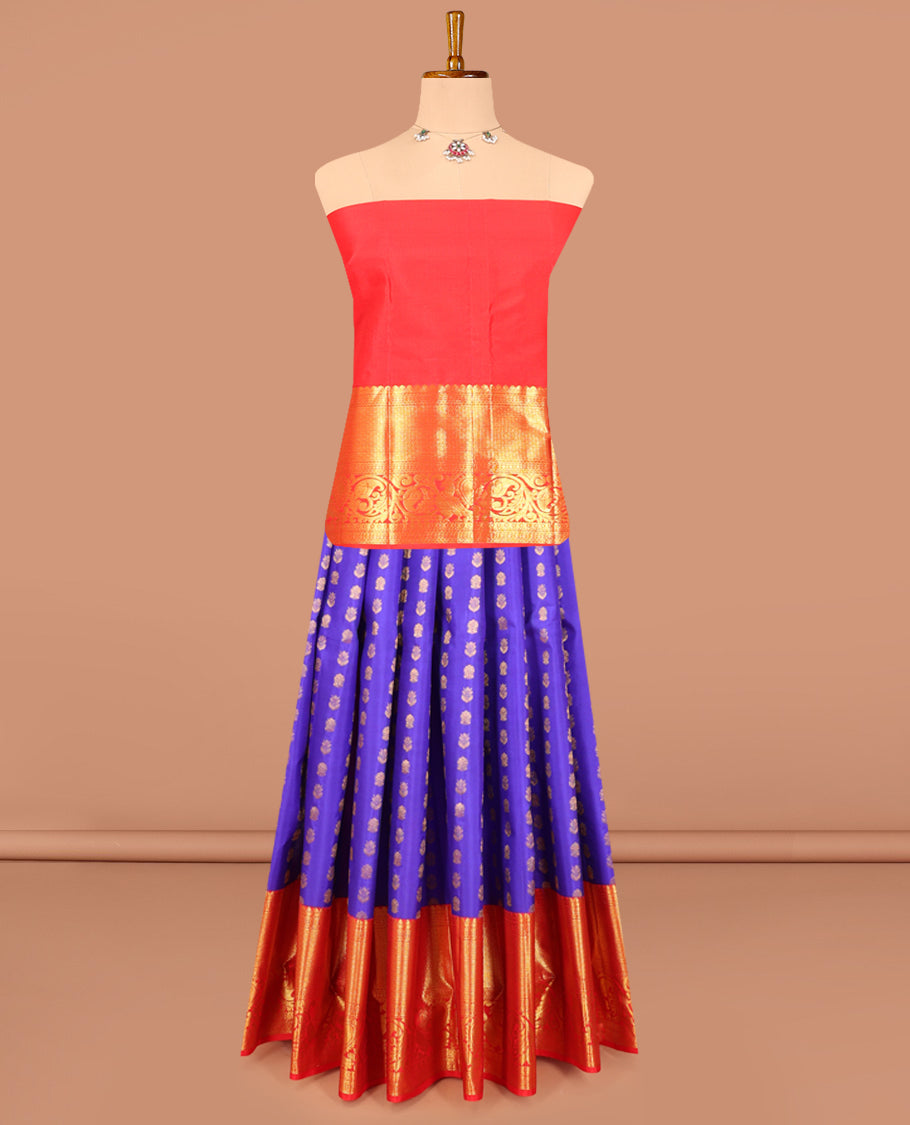 Violet Pure Silk Half Saree
