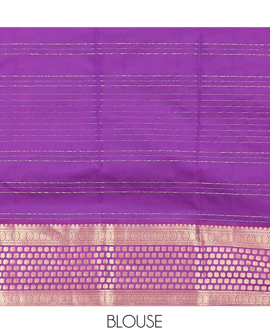 Orange Vasundhara Lite Silk Mix Saree, Graced with Zari Butta Enclosed Checks, a Contrast Traditional Border, Grand Pallu, and a Contrast Blouse