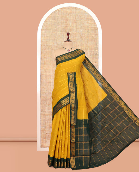 Yellow Sungudi Cotton Saree