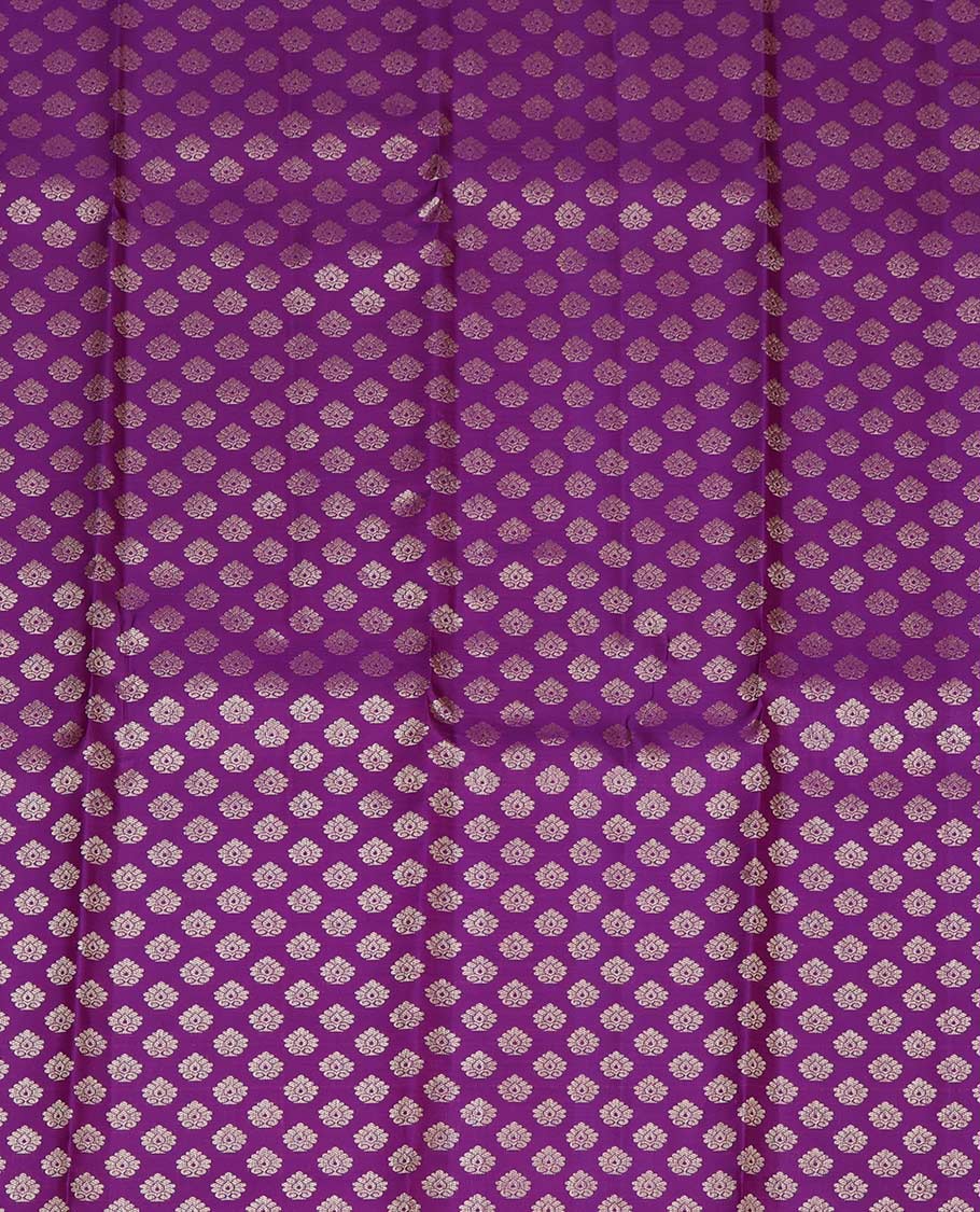 Purple Pure Silk Pavadai Material Set