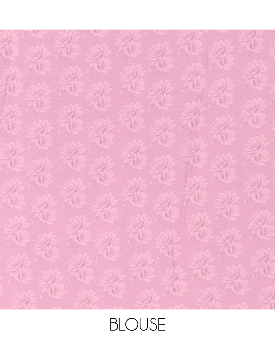 Borderless Onion Pink Satin Crepe Saree, Prettified with Lotus Flower Print On Its Body, Pallu Features Lotus Print, and Paired with a Printed Blouse