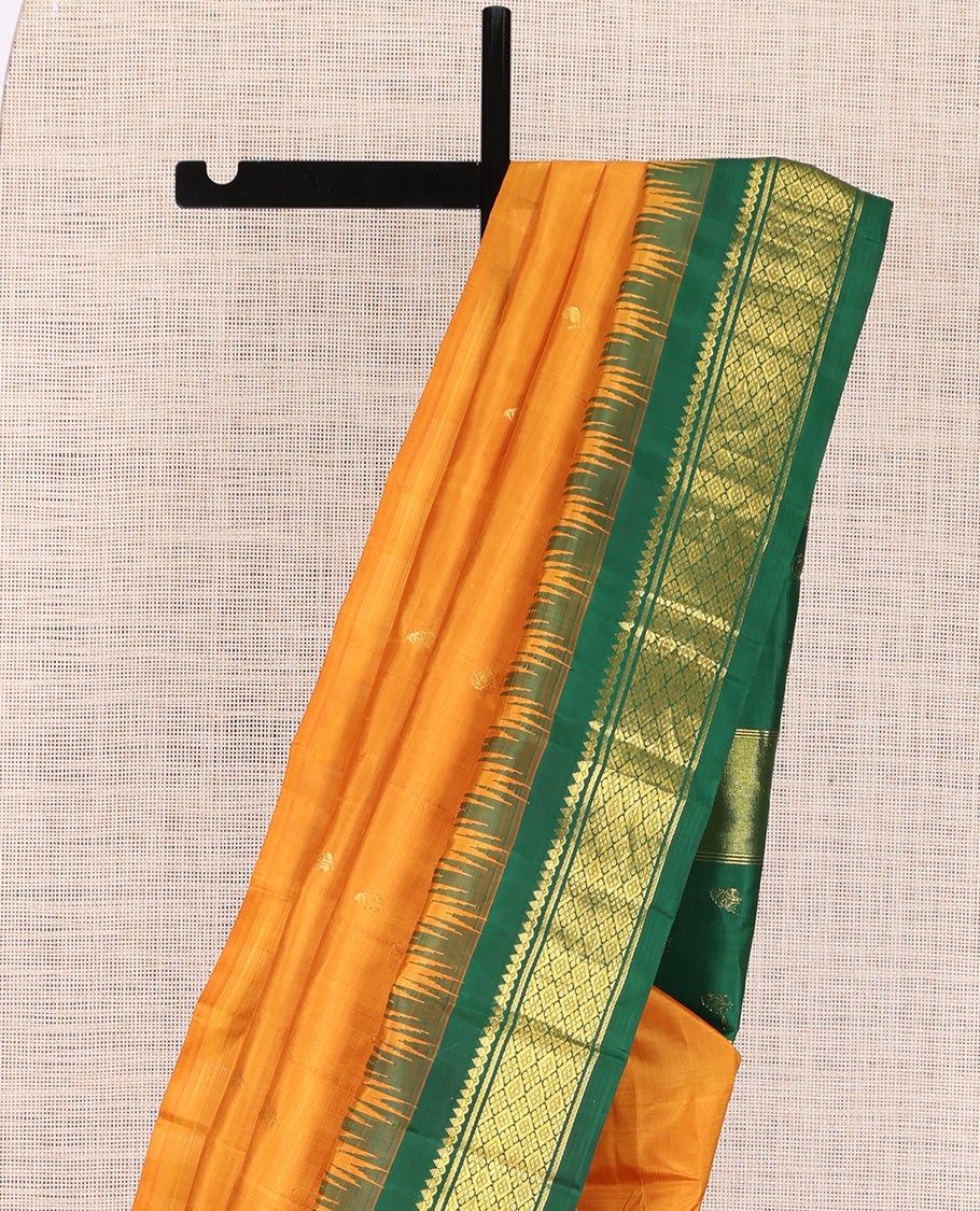 Mustard Kanchipuram Silk Saree