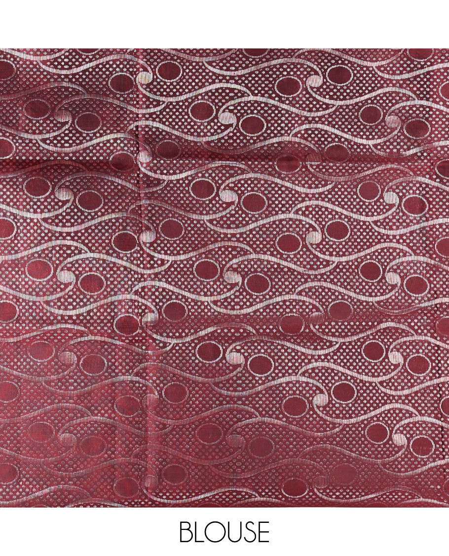 Grey Mayuri Lite Silk Mix Saree, Subtly Enriched with Stripes, Complemented by Contrast Peacock Border, Intricate Pallu and a Contrast Blouse
