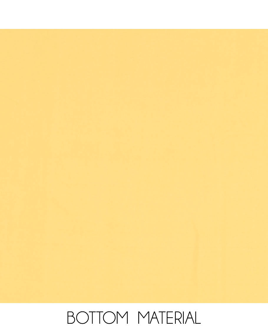 Yellow material churidar set, stone work with Schiffli style embroidered georgette top, American Crape bottom, and polka dotted printed mirror work dupatta