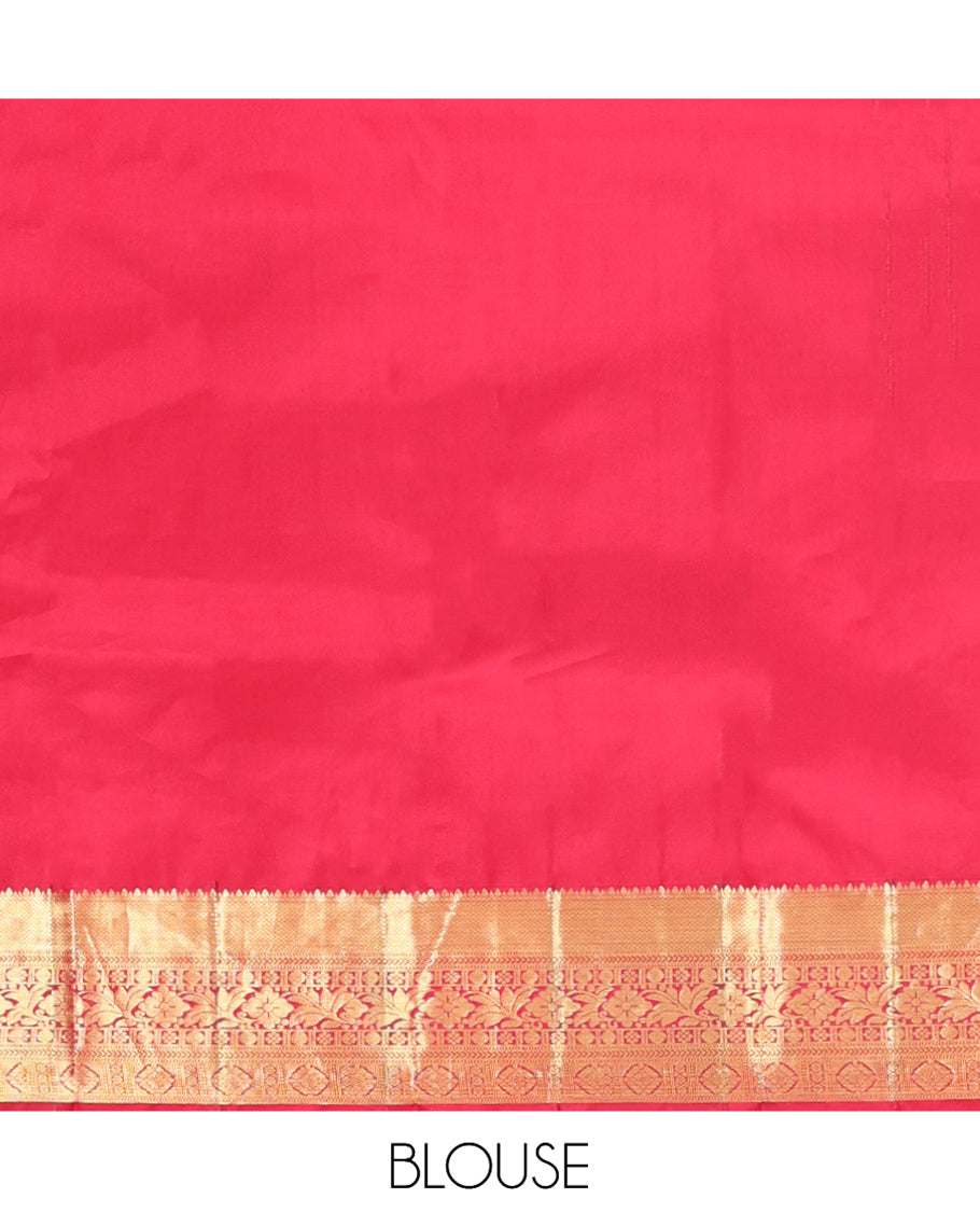 Red Jacquard Kanchipuram Wedding Silk Saree