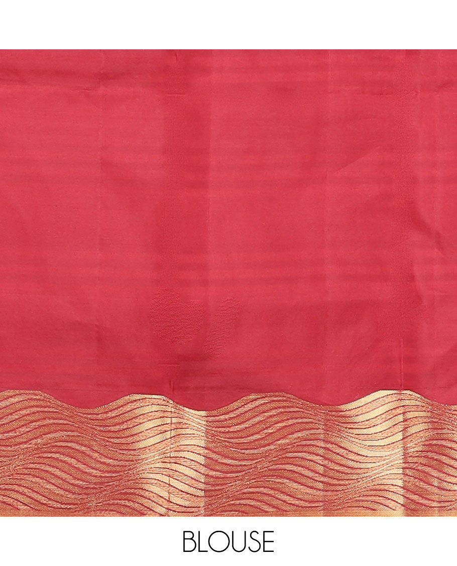 Maroon flower buttas vasundhara elite silk saree with self zari design & argyle design pallu