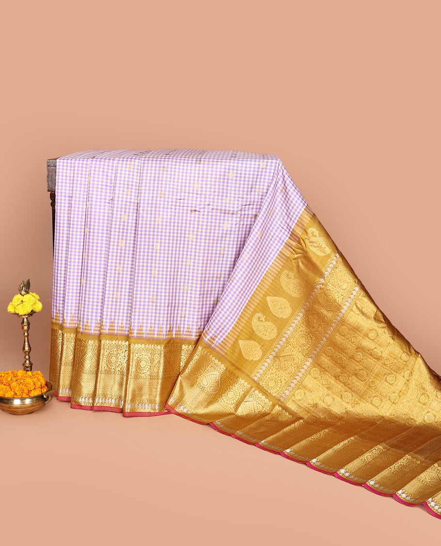 Lavender Gadwal Silk Saree