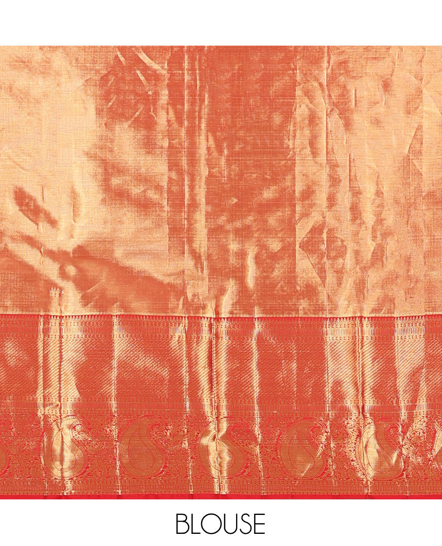 Red Kanchipuram Tissue Silk Saree
