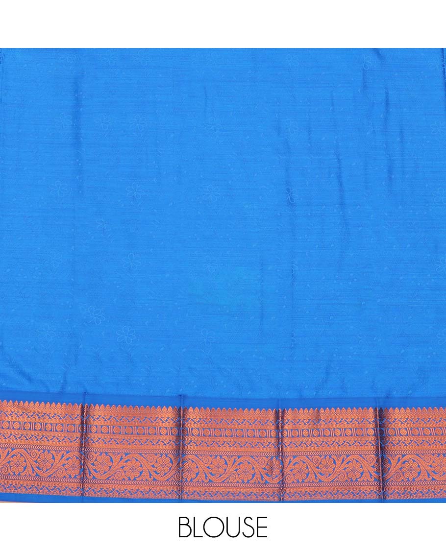 Maroon Budget Silk Saree, Graced with Floral Vine Design, Complemented by Contrast Traditional Floral Creeper Zari Border, a Jaal Pallu and a Contrast Blouse