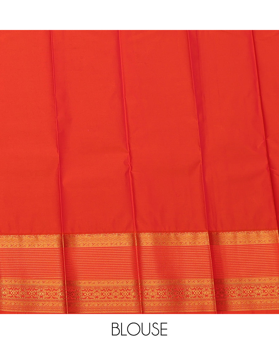 Royal Blue Budget Silk Saree, Elevated with Zari Buttas All Over Its Body, Complemented by a Contrast Traditional Zari Design Border, Grand Jaal Pallu, and Paired with a Contrast Blouse