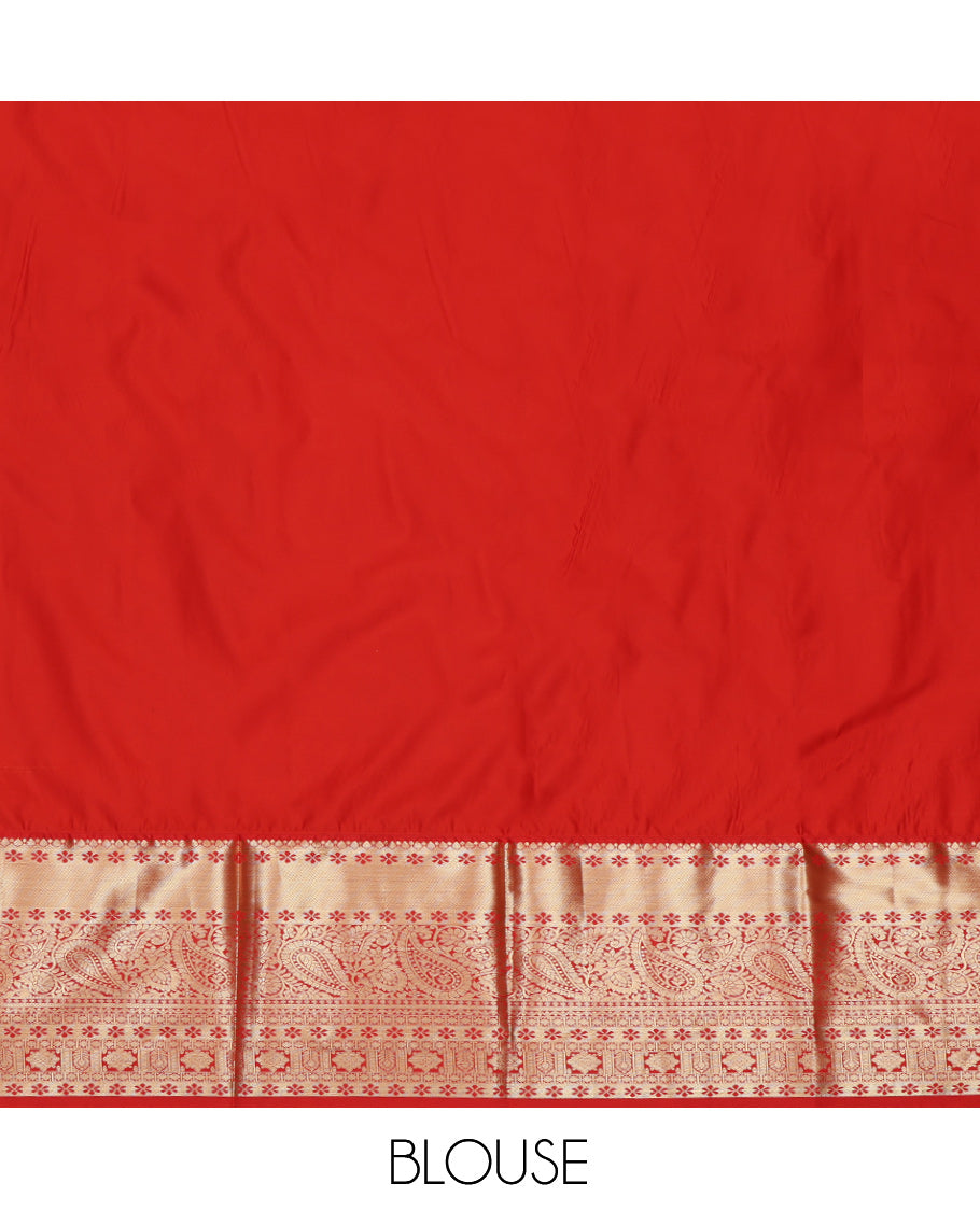 Yellow Art Silk Pavadai Material Set