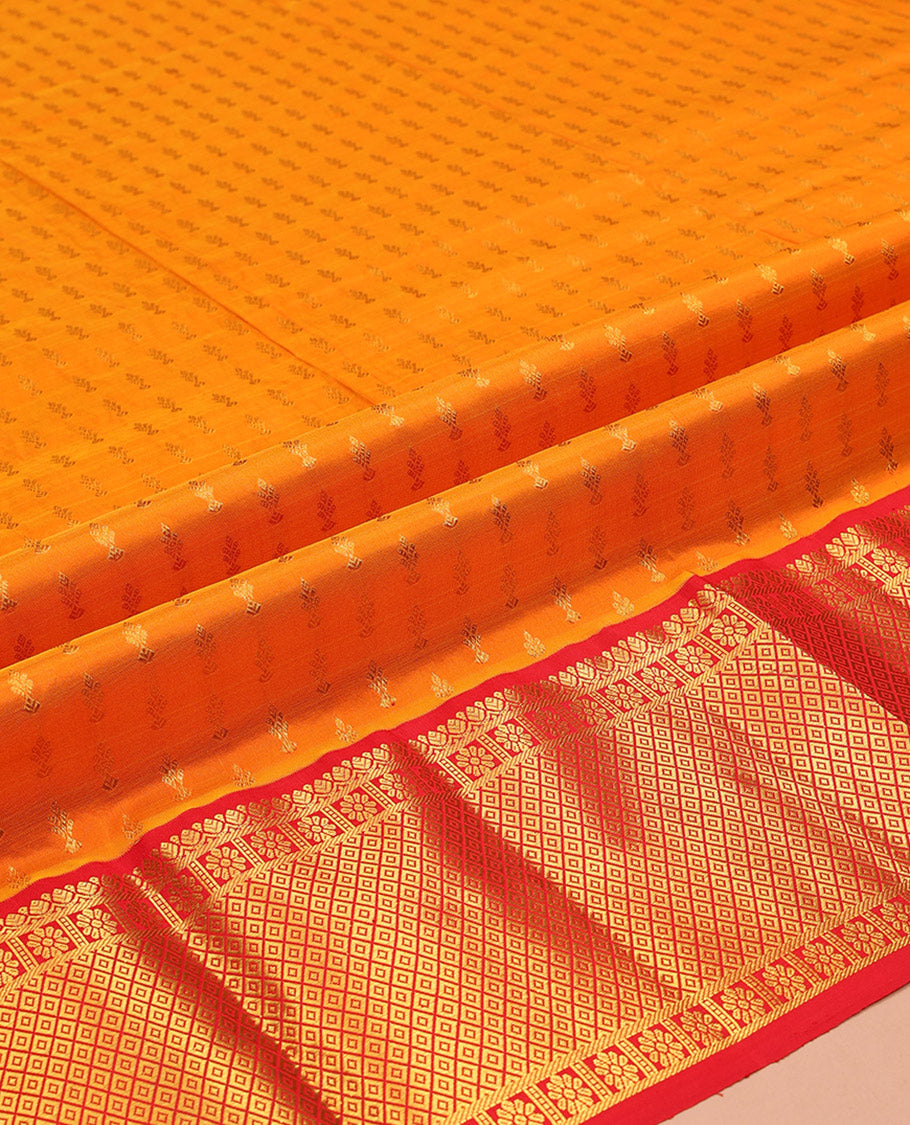 Orange Pure-Silk Half-Saree
