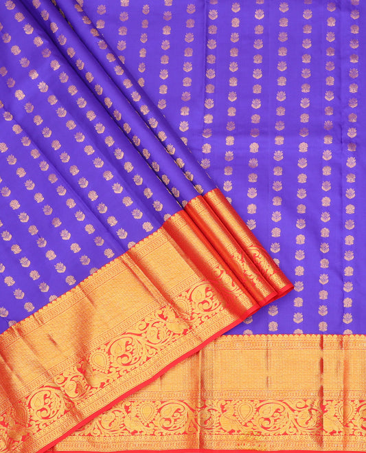 Violet Pure Silk Half Saree