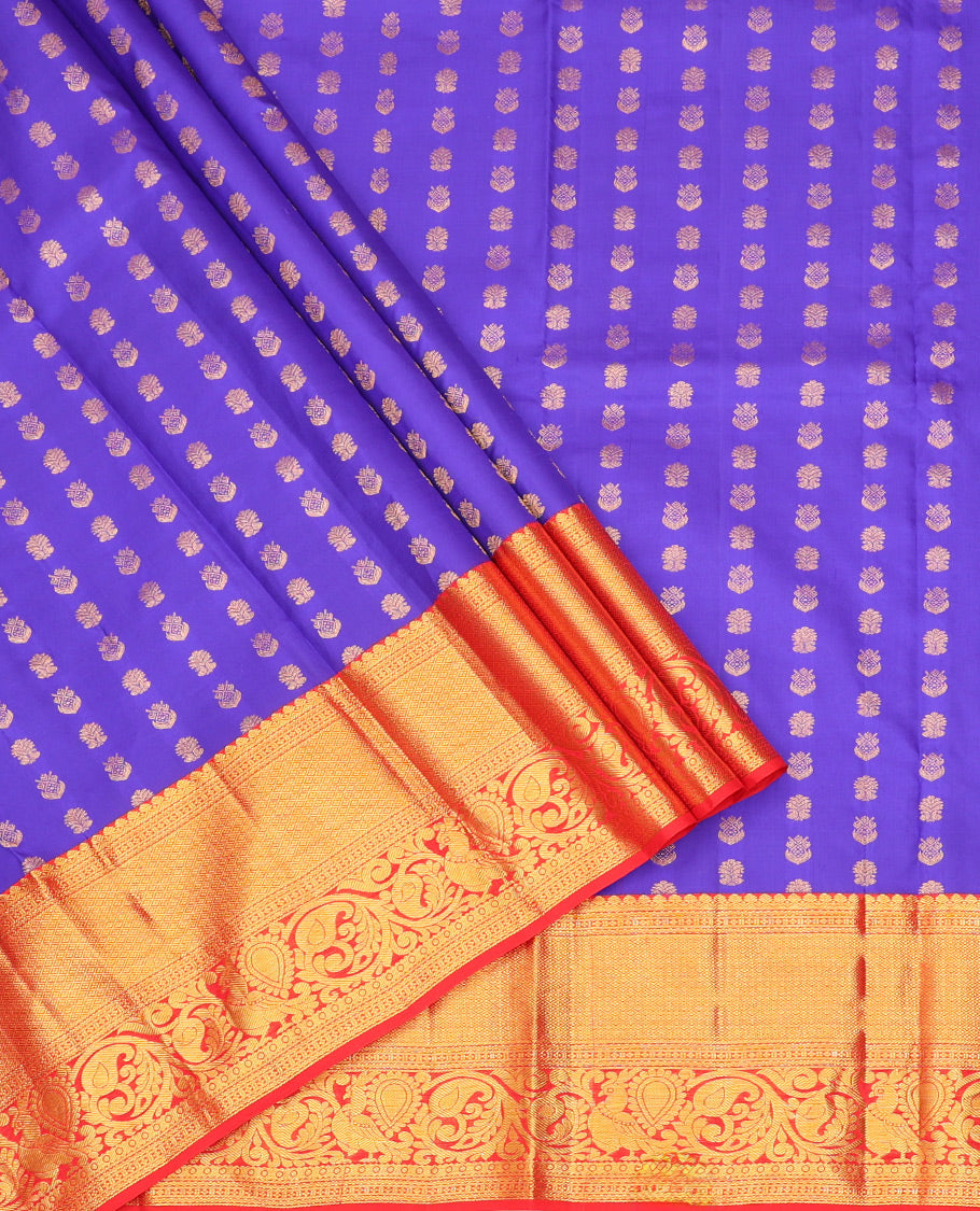 Violet Pure Silk Half Saree