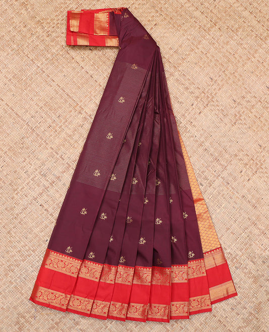 Maroon Stripes Budget Silk Saree