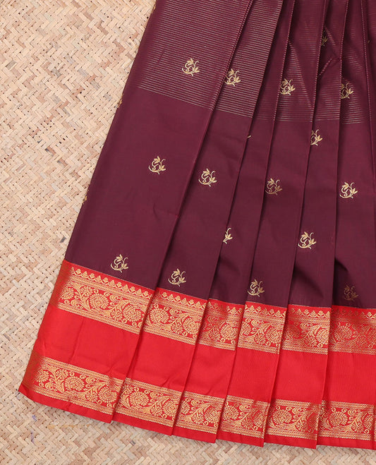 Maroon Stripes Budget Silk Saree